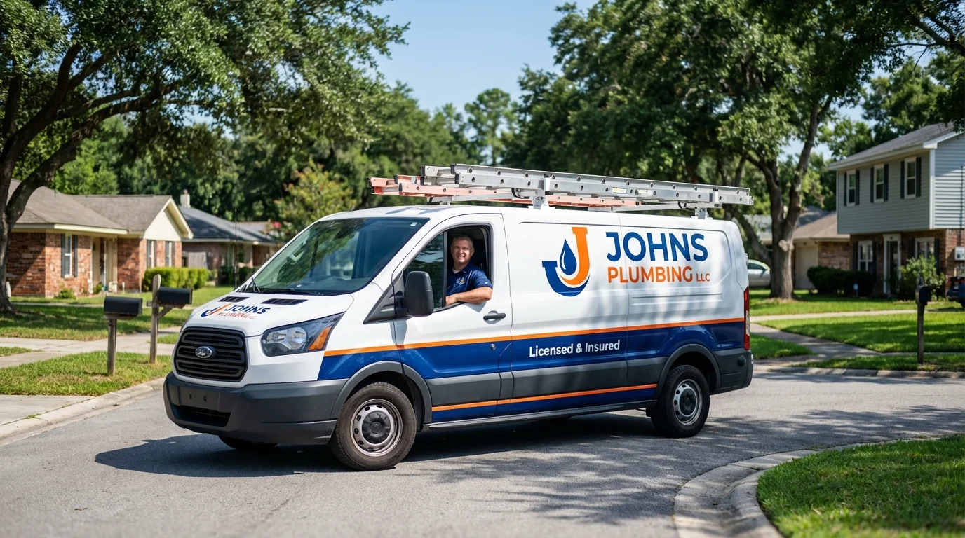 Johns Plumbing LLC service van in Phoenixville, PA