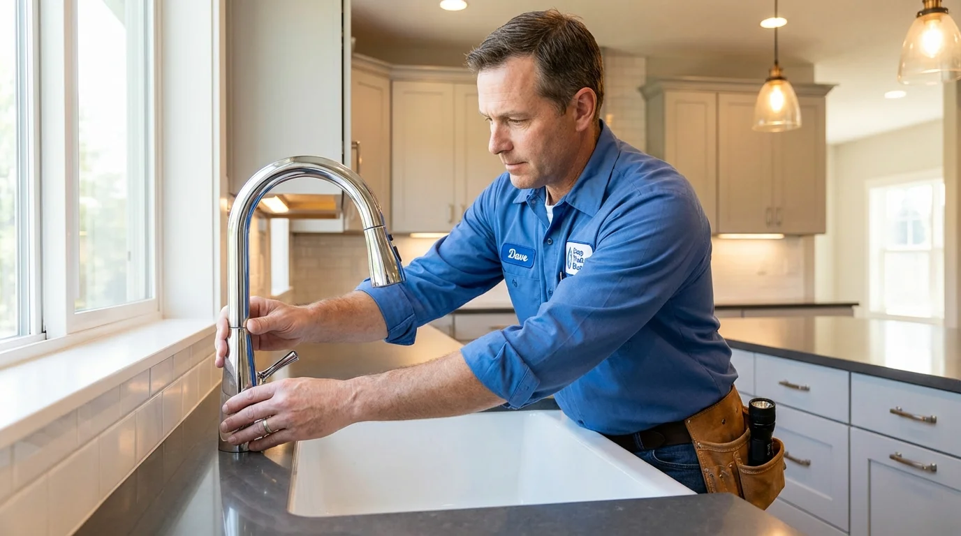 Kitchen faucet installation by Johns Plumbing LLC in Phoenixville