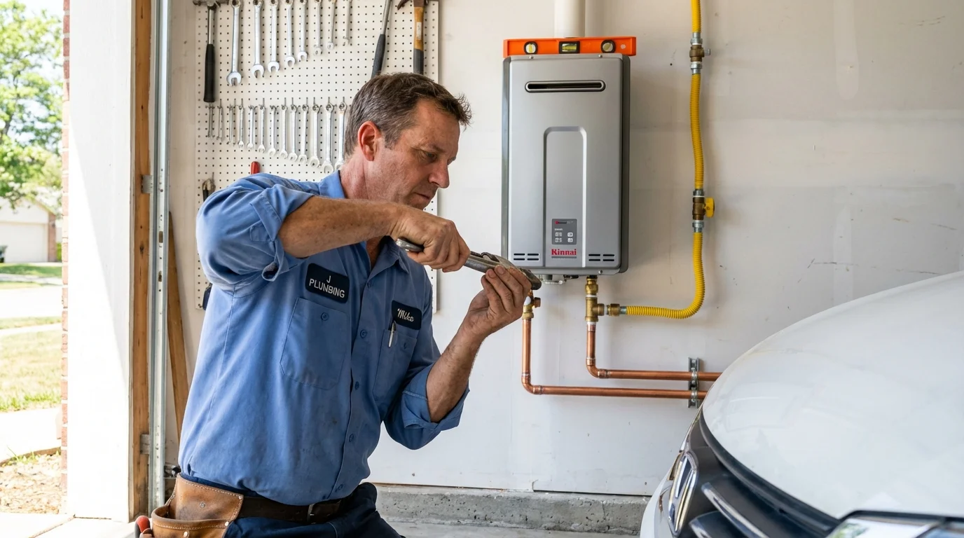 Tankless water heater installation by a Johns Plumbing LLC plumber in Phoenixville